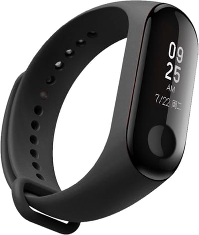 Siliconen bandje - geschikt voor Xiaomi Mi Band 3 / Mi Band 4 - zwart