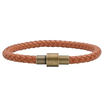 Marama - Herenarmband Bjorn Bruin - Sluiting Metaal Brons - The Nordic Collection - RVS - leer - magneetsluiting - robuuste armband mannen - luxe geschenkverpakking