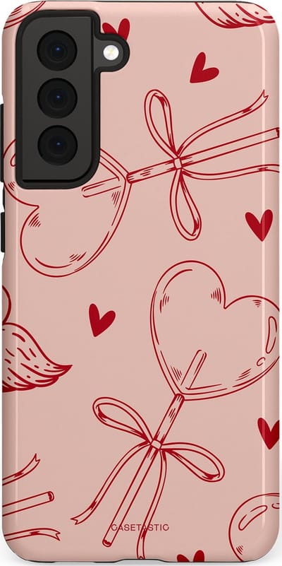 Casetastic Hoesje Geschikt voor Samsung S21 FE - Stijlvolle Beschermende Duo-layer Case - Zoete strikjes