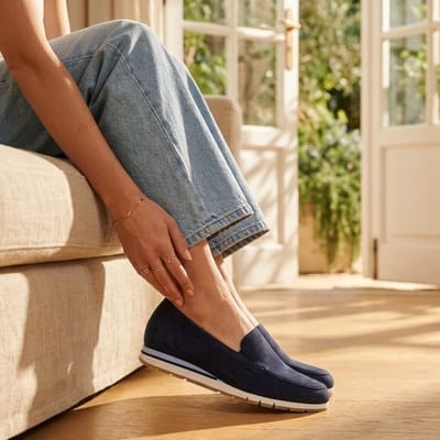 Gabor Instappers blauw Nubuck - Maat 8,5