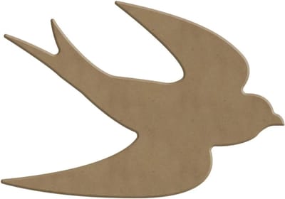 Gomille MDF figuren zwaluwen knutselset 3 stuks 15 cm decoratie.