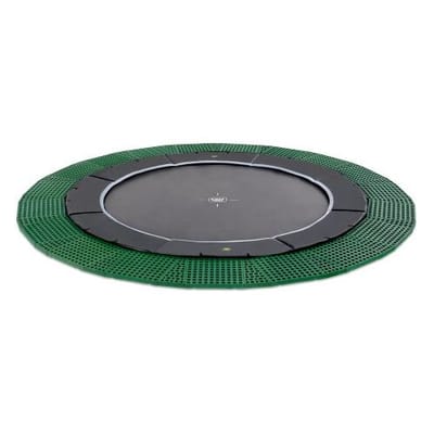 EXIT Dynamic Trampoline ø366cm - met Freezone Veiligheidstegels - Groundlevel - groundlevel Trampoline - Rond - Voor Kinderen - Zwart