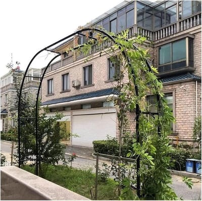 Metalen Tuinboog - Rozenboog Prieel - Klimplanten Ondersteunen - Stevig Stalen Frame - 1.4M x 2.3M - Zwart