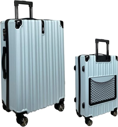 Hard Shell Koffer - Reistas Trolley - Reizen - 360° Dubbele Wielen - 37x25x55 cm - Lichtblauw