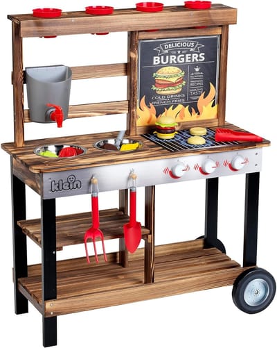 Klein Toys Beach Picnic BBQ zomerkeuken met afneembaar waterreservoir - incl. assecoires - hout