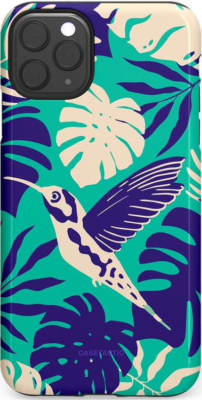 Casetastic Hoesje Geschikt voor Apple iPhone 11 Pro Max - Stijlvolle Beschermende Duo-layer Case - Paradijs Kolibrie