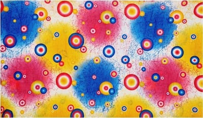 Haarsoires Haarband Multifunctioneel 45x25cm - Cirkel Patroon - Blauw Roze Wit Geel - Elastische Stof - Bandana Col Nekwarmer - Sport Outdoor Casual - Unisex