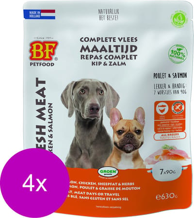 Bf Vleesvoeding Compleet - Hondenvoer - 4 x Zalm 7x90 g