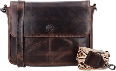 Hide & Stitches Next Navajo Schoudertas - Crossbody - Dames - Schouderbanden - Leer - Leren Dames Tas - Donkerbruin