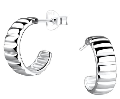 Joy|S - Zilveren oorringen stud - 12 mm / 5 mm - gepolijst - sterling zilver 925 oorbellen