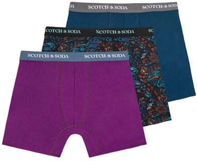 Scotch & Soda 3pk Ctn Strtch Bxr Brf-mnl Box Teal Taglia: XXL | Biancheria intima Outlet | Uomo | Ciano