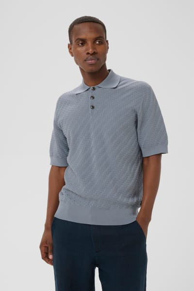 Regular fit poloshirt van puur katoen in tricotlook