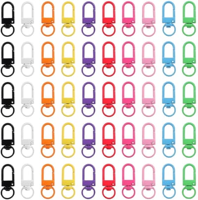 Dailygoods- Karabijnhaak Mini 50 Stuks - Kleurrijke Sleutelhangers - Zinklegering - Draagbaar - Klauwsluitingen - Hoog Draagvermogen - Sleutelhanger