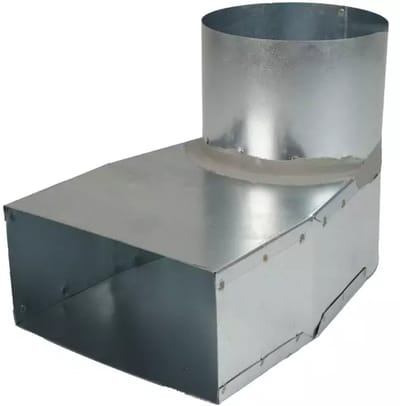 Lepe hoekstuk 170mm x 80mm naar Ã˜ 150mm