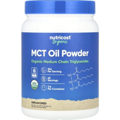Biologisch MCT-oliepoeder, Ongezoet, 454G(16.2oz)