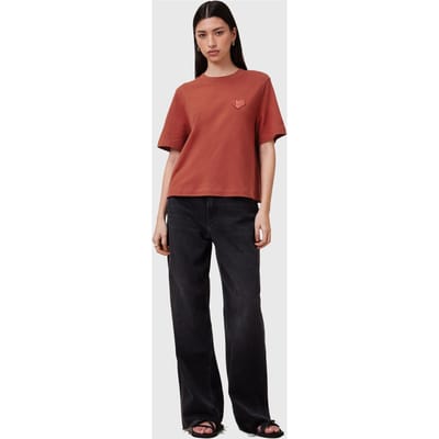 AllSaints Lover Lisa Tee Burnt Brick Red Taglia: L | Maglie Sportivi Outlet | Donna | Rosso