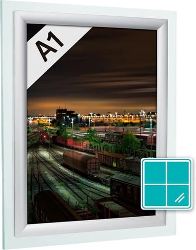 Kliklijst 25 mm window verstek profiel A1 aluminium zilver – wissellijst - posterlijst
