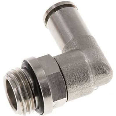 5mm x G1/4'' 90 graden L-verbinding Messing Insteekfitting Buitendraad Draaibaar NBR [2 Stuks]
