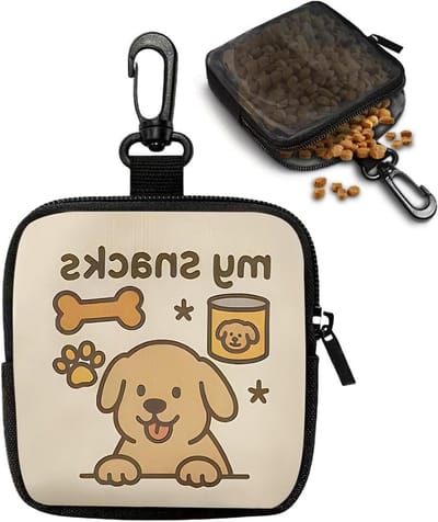 Traktatietas Hondentraining - Snackdispenser Honden - Hondentraining Buiten - Semi-transparant Compartiment - 12 x 11 x 3.2 cm - Zwart