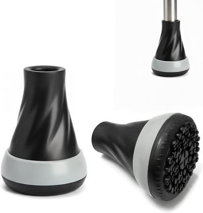 Set van 2 Antislip Kruk Puntstuk, Rubberen Puntstukken geschikt voor Wandelstokken, Wandelstok Puntstuk 19 mm, Voet Dopjes geschikt voor Wandelaars, Krukken en Wandelstokken