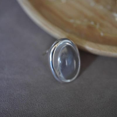 Nouveau Design Personnalité Rétro Ovale Transparente Acrylique Goutte d'Eau Anneaux Pour Femmes Hommes Charme Tendance Ouverture Doigt Fête Bijoux resizable gray