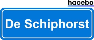 Hacebo - Plaatsnaam Sticker - 29x10 CM - De Schiphorst sticker - Verkeersborden sticker - grappige cadeaus - De Schiphorst