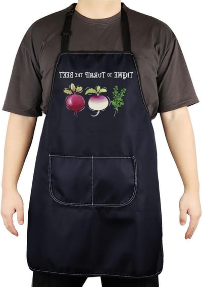 JGS Premium - Keuken Schort voor Koken met Zakken - Grappige Veganistische Keukenschort voor Vegetariërs met Veganistisch Eten
