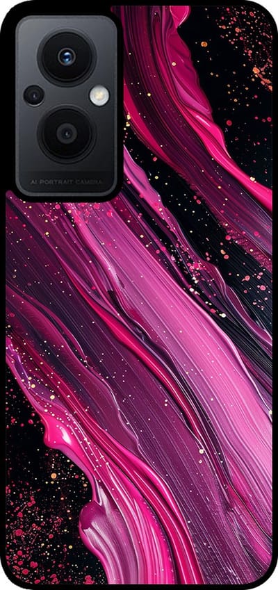 Smartphonica Telefoonhoesje Geschikt voor Oppo Reno7 Lite met marmer opdruk - TPU backcover case marble design - Paars Roze geschikt voor Oppo Reno7 Lite