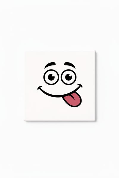 Grappige Gekke Gezicht Keramische Tegel – Speelse Tong Uit Emoji Wanddecoratie Cadeau voor Kinderen en Speelkamers