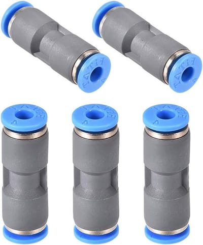 4mm Rechte Push Connectoren voor Pneumatische PE Buizen, Snelle Koppeling, Plastic Luchtfitting voor Compressoren en Vacuümsystemen, Set van 5 Stuks
