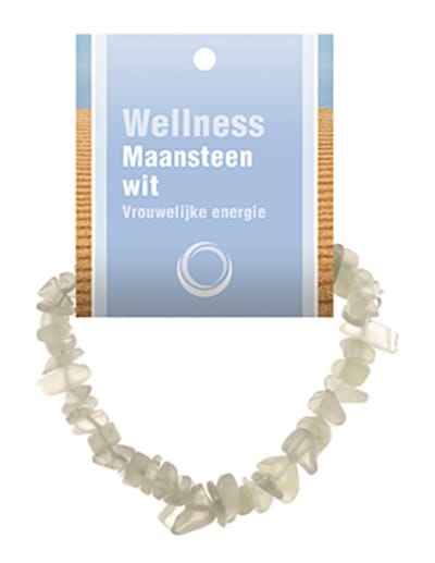 Maansteen wit splitarmband + kaart