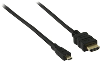 Micro HDMI - HDMI kabel - versie 1.4 (4K 30Hz) - verguld / zwart - 1,5 meter