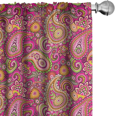 ABAKUHAUS BlossomFolk – Raamgordijnen 2-delige set – Microvezel
