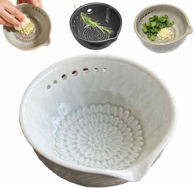 Keuken Gadget - Kruidenrasp Kom - Kruiden Bereiden - 2-in-1 Functionaliteit - 7 cm - 7 Gaten