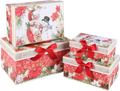 Dekoratief | Set 4 dozen 'Classic Santa', karton, 23x16x12cm | A225882