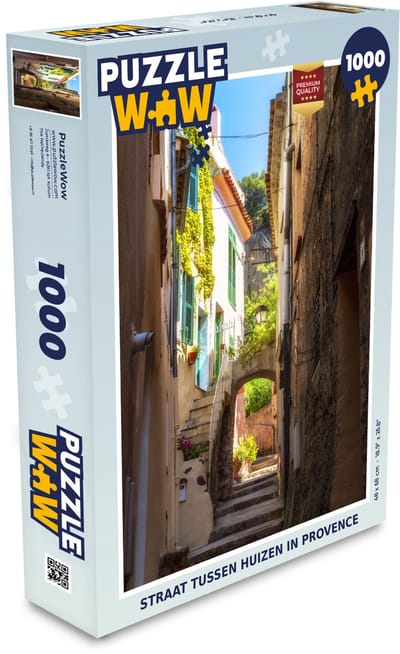 Puzzel Straat tussen huizen in Provence - Legpuzzel - Puzzel 1000 stukjes volwassenen