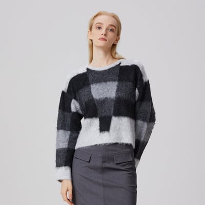 Oversized trui met ruitjespatroon