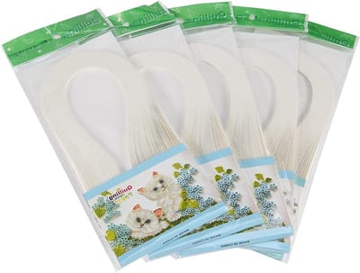 600 Strips Wit Quilling Papier 3mm en 5mm voor DIY Handwerk en Origami Decoratie, Ideaal voor Creatieve Projecten