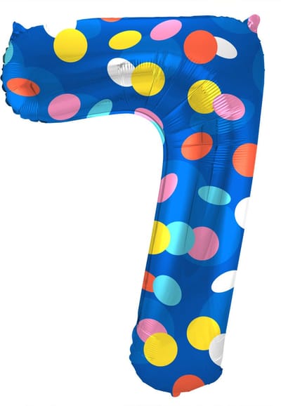 Folat - Folieballon Cijfer 7 Colorful Dots - 86 cm