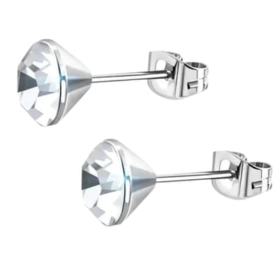 Aramat Jewels | Oorbellen | Stalen Kristal Oorbellen met transparant steentje – Zilverkleur – 3mm | | | |3mm | Staal | Kinderen, Volwassenen | Verkleurd niet