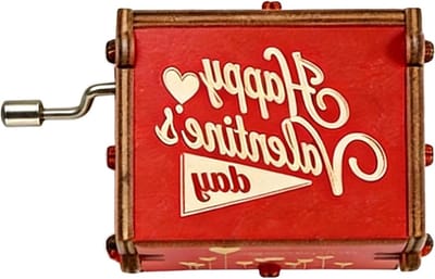 Muziekdoos Hout - Speeldoos Gekleurd - Cadeau Geven - Handbediende Melodieën - 9.78 x 6.38 x 4.78 cm - Rood