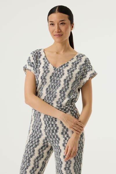 GARCIA Dames Effen T-shirt Wit Korte mouw