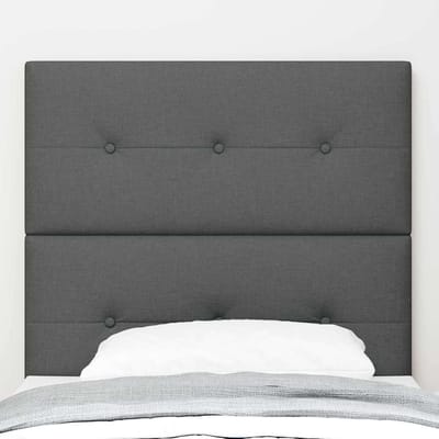 vidaXL - LED - Hoofdbord - met - LED-stripverlichting - Donkergrijs - 80 - cm - Stof