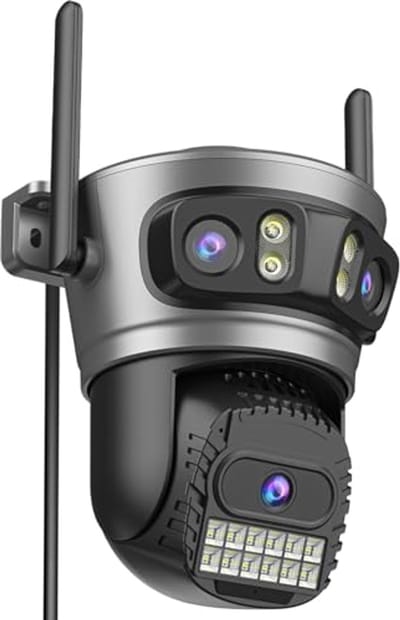 Buitencamera met 6MP PTZ en Nachtzicht - Beveiligingscamera met 2-Weg Audio en Beweging Detectie