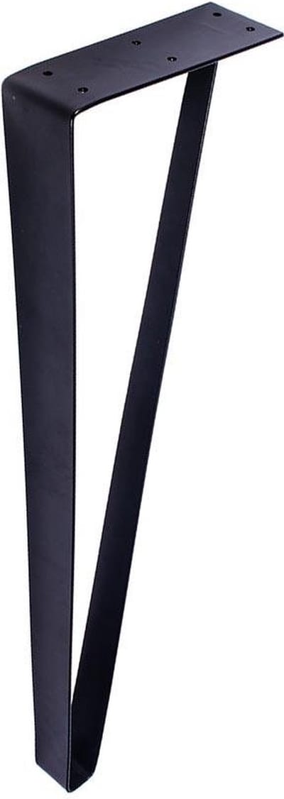 FLE - Massief stalen tafelpoot zwart design 15 bij 5 cm en hoogte 71 cm