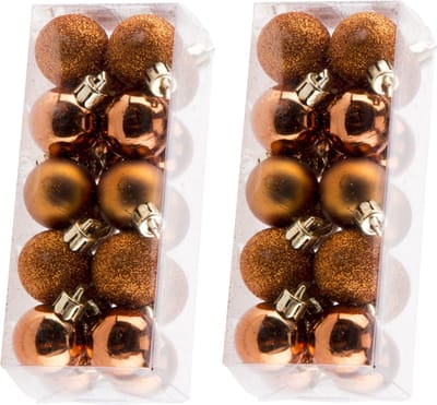 Cosy & Trendy Kleine kerstballen - oranje - 40x - kunststof - Onbreekbare plastic kerstballen - Kerstversiering