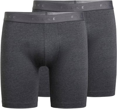 FALKE Daily Comfort Long Leg 2-Pack huidvriendelijk elastisch katoen broek van onderlaag heren grijs - maat M