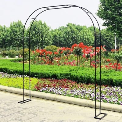 Metalen Tuinboog - Rozenboog Klimplant - Decoratie Tuin - Weerbestendige Coating - 180x220cm - Zwart