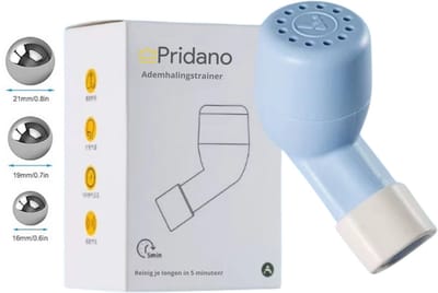 Flutter voor vastzittend slijm - ademhalingstrainer - longtrainer - LUXE variant - INCL 3 ballen - Zwaarte verstelbaar - COPD