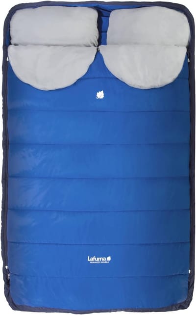 Dubbel Slaapzak voor 2 Personen - Gerecyclede Waterafstotende Polyester Isolatie - Comfort Temperatuur 7°C - Blauw